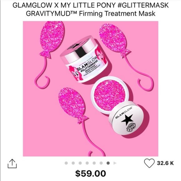 🆕 NIB 🌟 GLAMGLOW X My Little Pony #GLITTERMASK Gravitymud - Picture 4 of 6